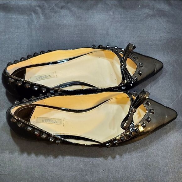 UTERQUE STUDDED TRIM POINTED TOE  SLIP-ON FLAT - Picture 3 of 14